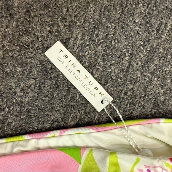 Trina Turk Green and Pink Floral One Piece Swimsuit - Picture 6 of 8